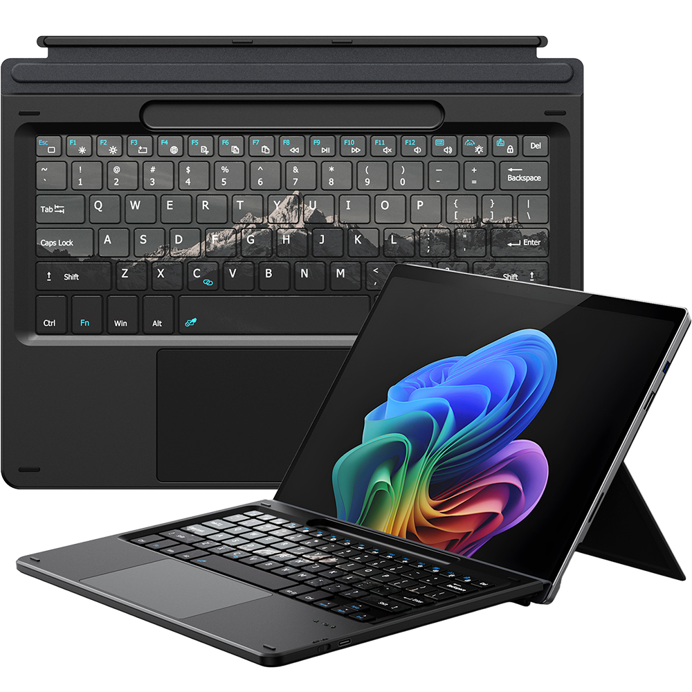 Dux Ducis CK Pro Series, klawiatura Bluetooth, szybkie parowanie, wygoda, produktywność, czarne, ze wzorem śnieżnych gór na klawiaturze